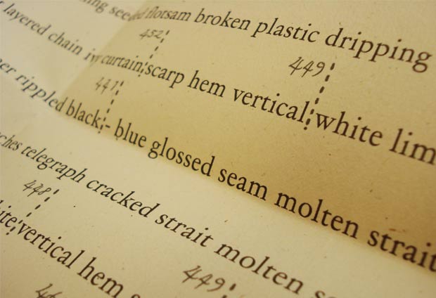 text work close up